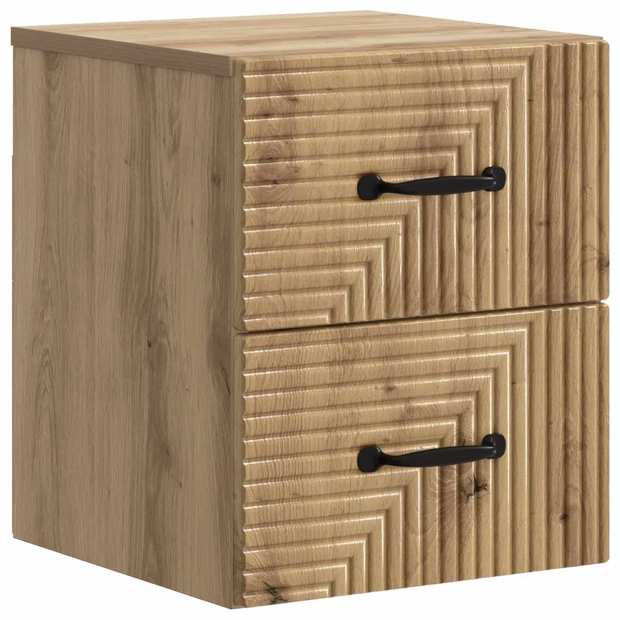 Cabinet de chevet mural 2 pc Chêne artisanal 34,5 x 33 x 40 cm - 5