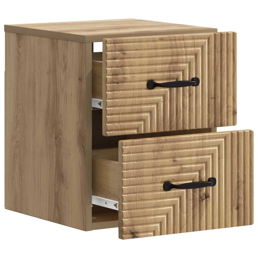 Cabinet de chevet mural 2 pc Chêne artisanal 34,5 x 33 x 40 cm - 6