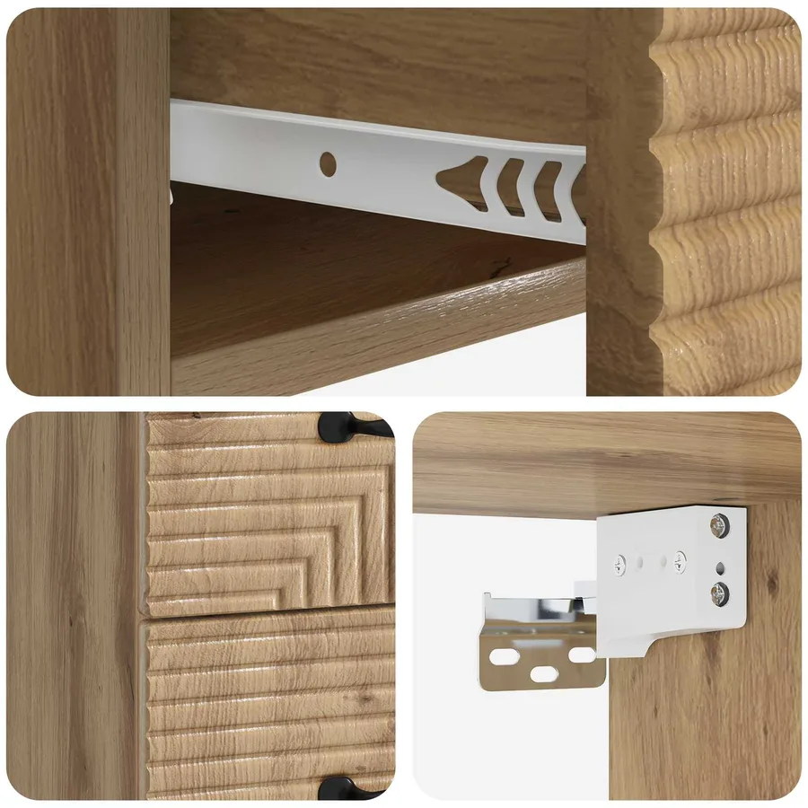 Cabinet de chevet mural 2 pc Chêne artisanal 34,5 x 33 x 40 cm - 8