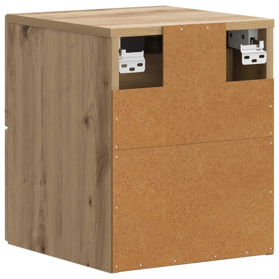 Cabinet de chevet mural 2 pc Chêne artisanal 34,5 x 33 x 40 cm - 9