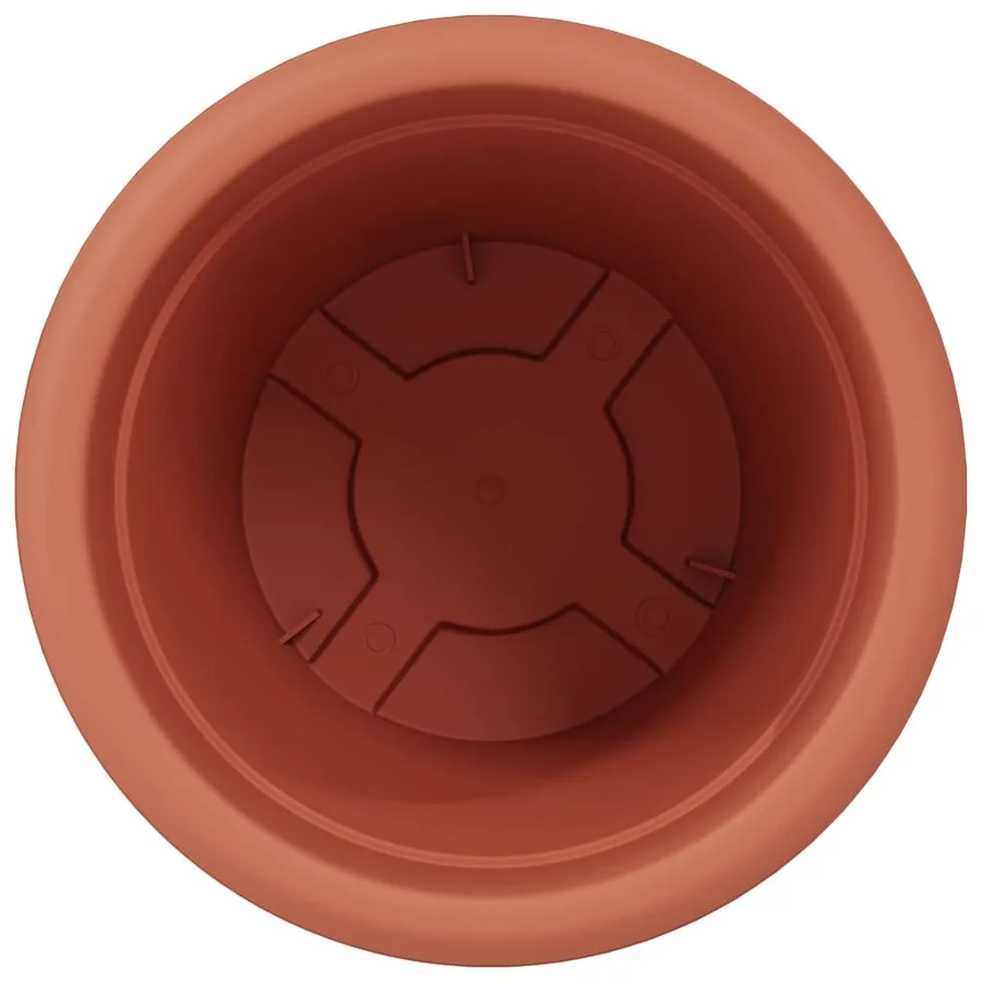 Pot à fleurs rond 24 pcs Rouge brique Ø 34 x 28 cm Plastique - 6