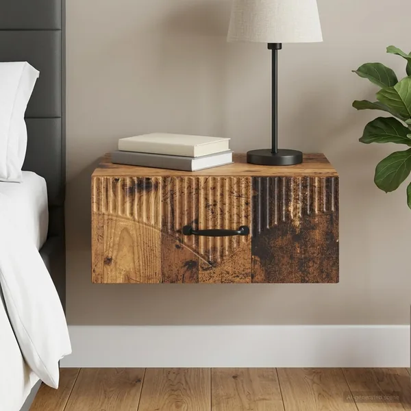 Cabinet de chevet mural Bois ancien 49 x 34,5 x 20 cm