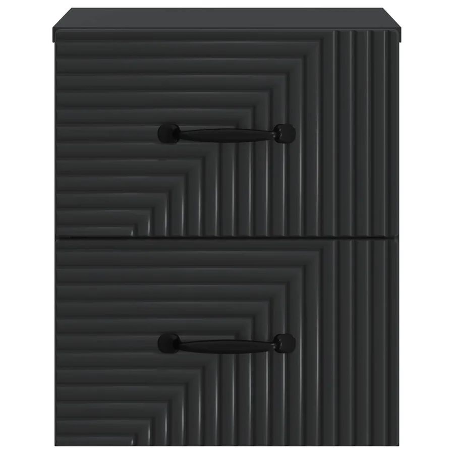 Cabinet de chevet mural avec tiroir Noir 34,5 x 33 x 40 cm - 5