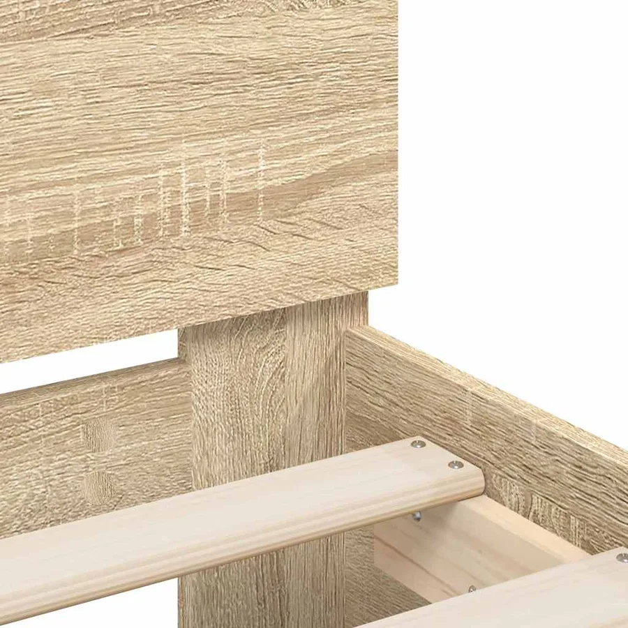 Cadre de lit avec LED Sonoma 137 x 190 cm Bois d'ingénierie - 10