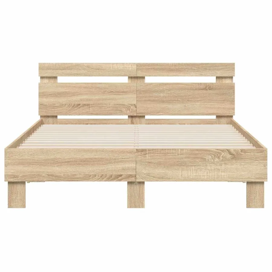 Cadre de lit avec LED Sonoma 137 x 190 cm Bois d'ingénierie - 7