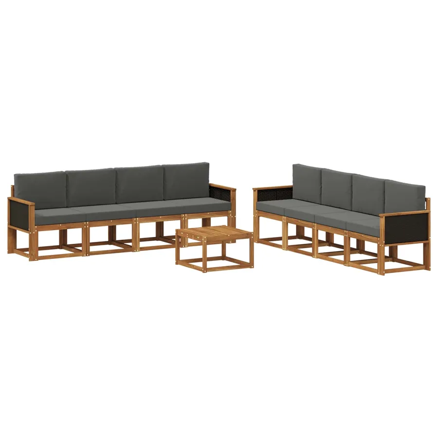 Ensemble de canapés d'extérieur 7 pcs Naturel et Anthracite - 2