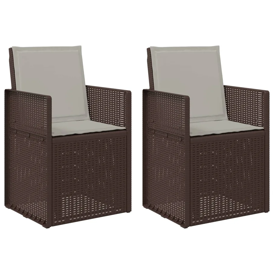 Chaises de jardin salle à manger 2 pcs Marron et anthracite PP - 15