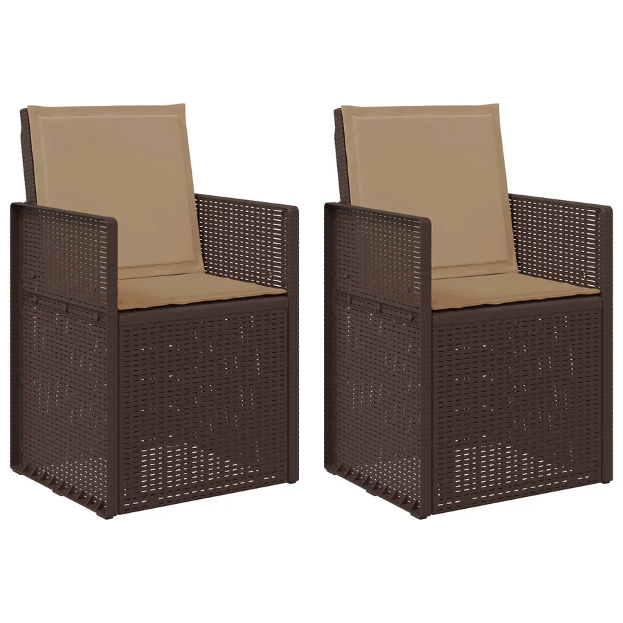 Chaises de jardin salle à manger 2 pcs Marron et anthracite PP - 28