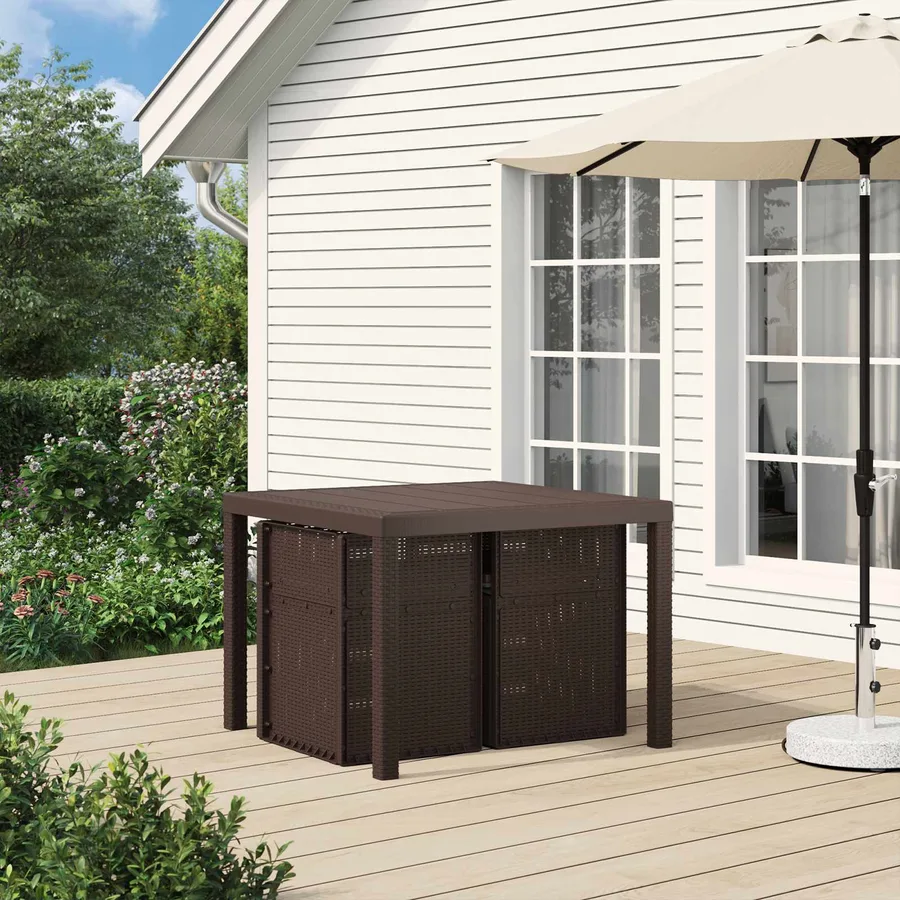 Chaises de jardin salle à manger 2 pcs Marron et anthracite PP - 3