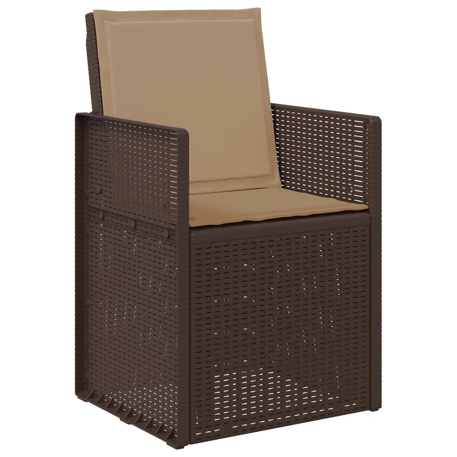 Chaises de jardin salle à manger 2 pcs Marron et anthracite PP - 30
