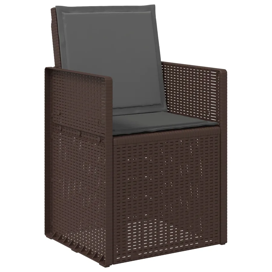 Chaises de jardin salle à manger 2 pcs Marron et anthracite PP - 4