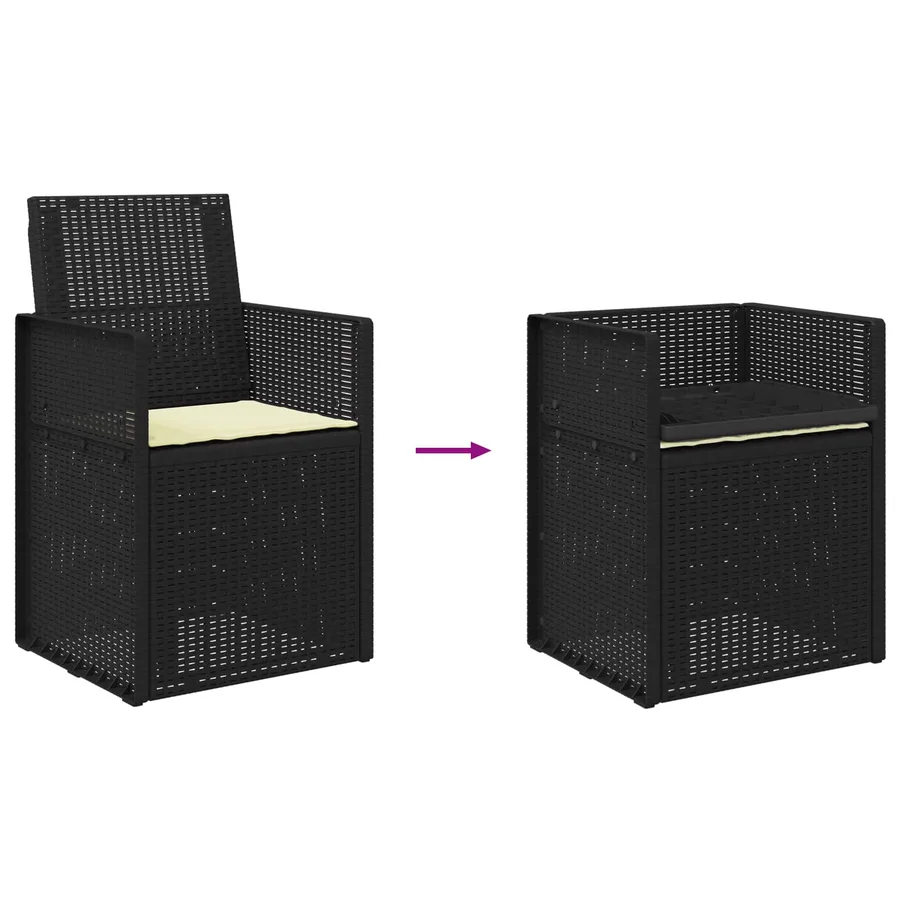 Chaises de jardin salle à manger 2 pcs Marron et anthracite PP - 74