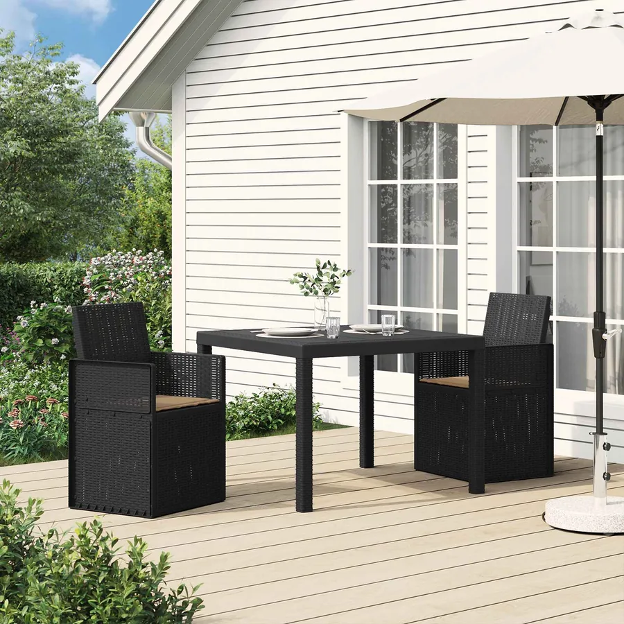 Chaises de jardin salle à manger 2 pcs Marron et anthracite PP - 79