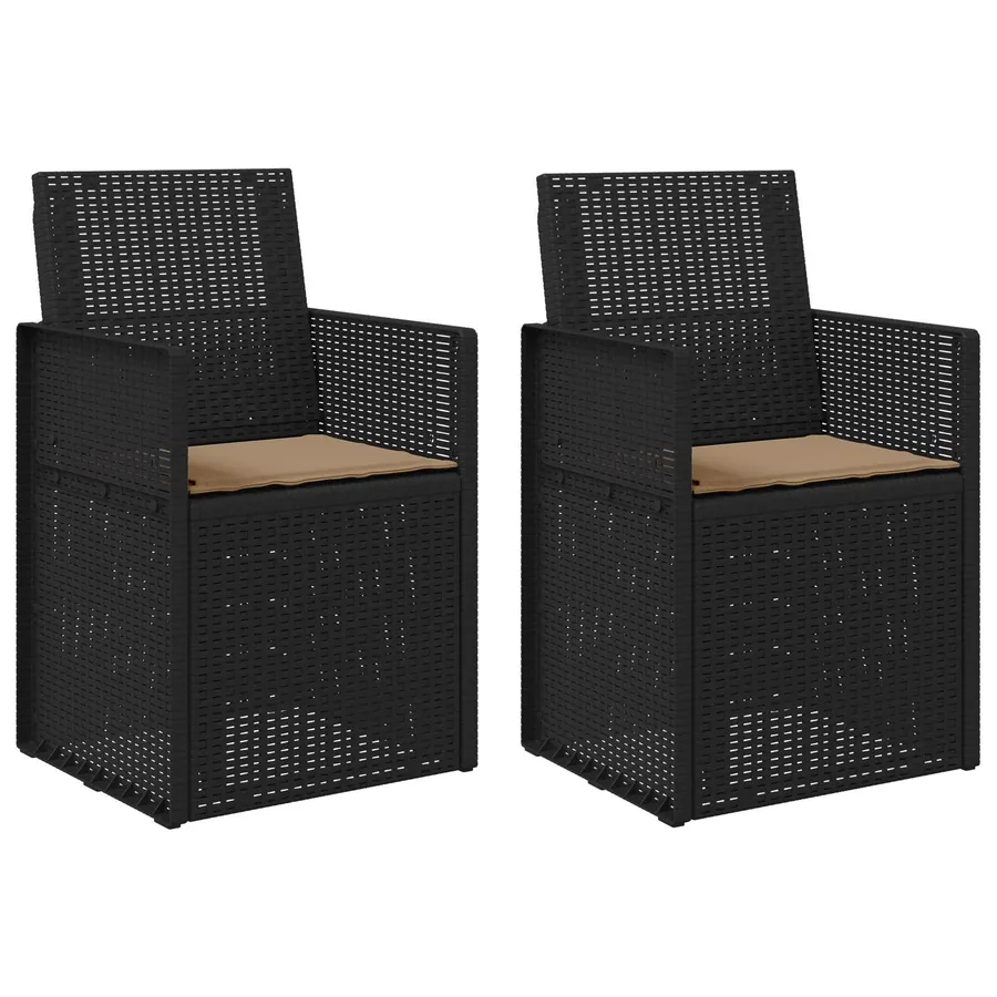 Chaises de jardin salle à manger 2 pcs Marron et anthracite PP - 80