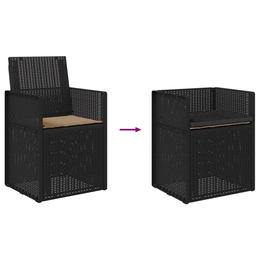 Chaises de jardin salle à manger 2 pcs Marron et anthracite PP - 87