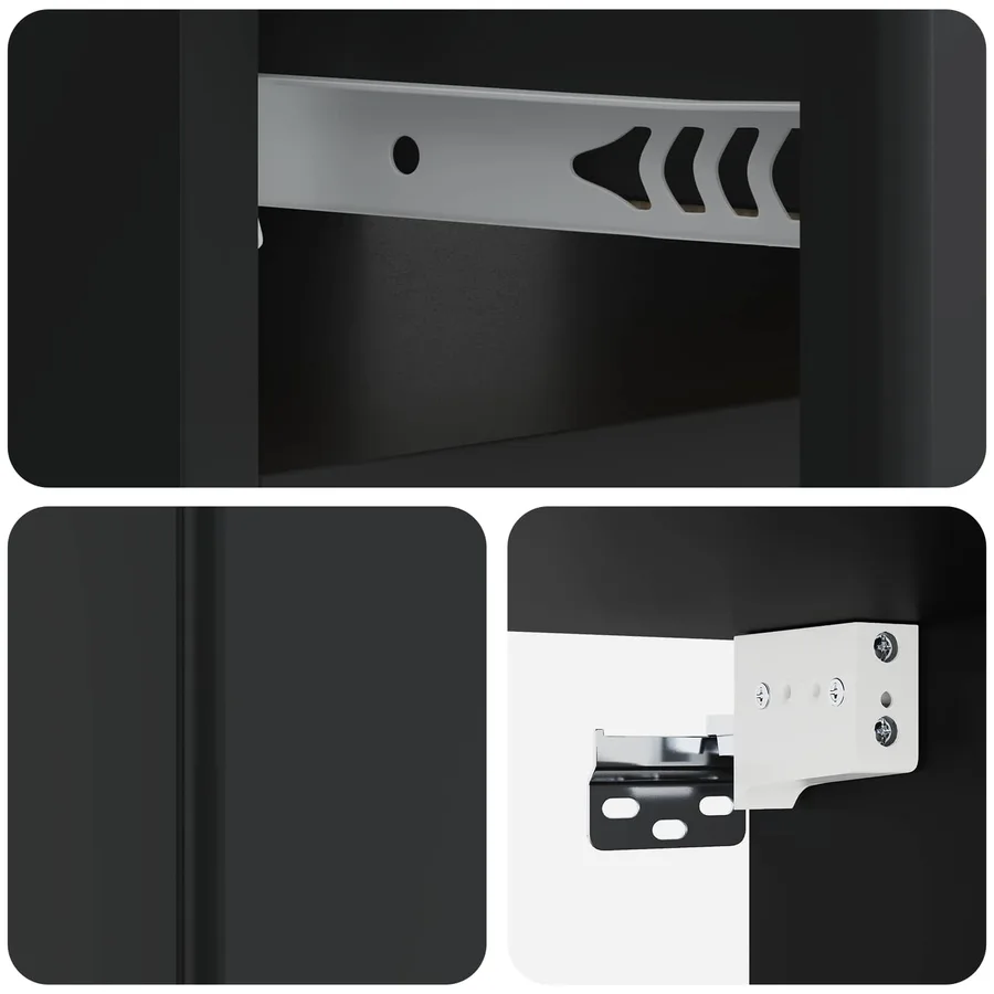 Cabinet de chevet mural 2 pcs Noir 49 x 34,5 x 20 cm - 11