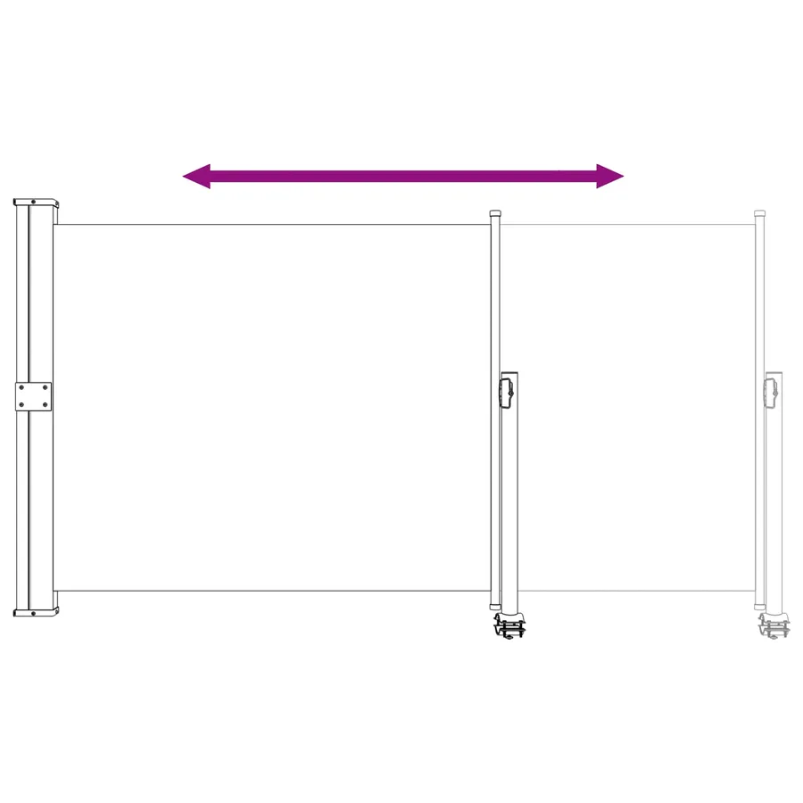 Auvent latéral 140 x 300 cm 100% polyester fer acier - 7