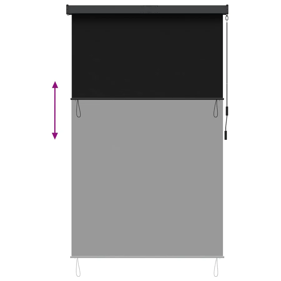 Store enrouleur Noir 160 x 250 cm Tissu et Aluminium - 7