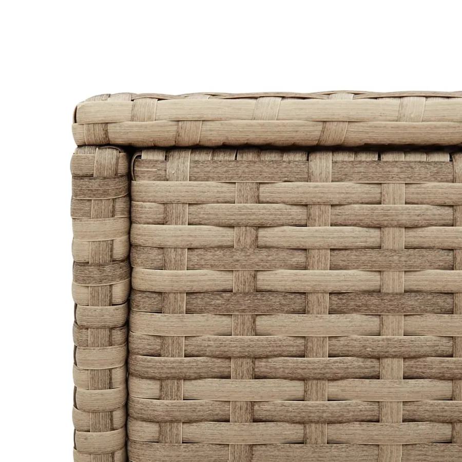 Table d'appoint de jardin avec dessus en verre beige rotin - 9
