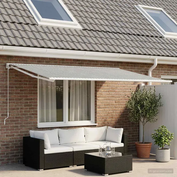 Toile de rechange pour auvent Anthracite et blanc 250 x 200 cm