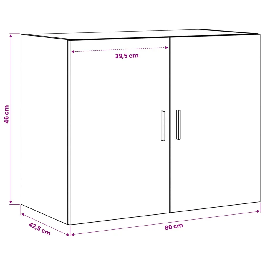 Meuble mural Bois ancien 80 x 42,5 x 64 cm Bois d'ingénierie - 7