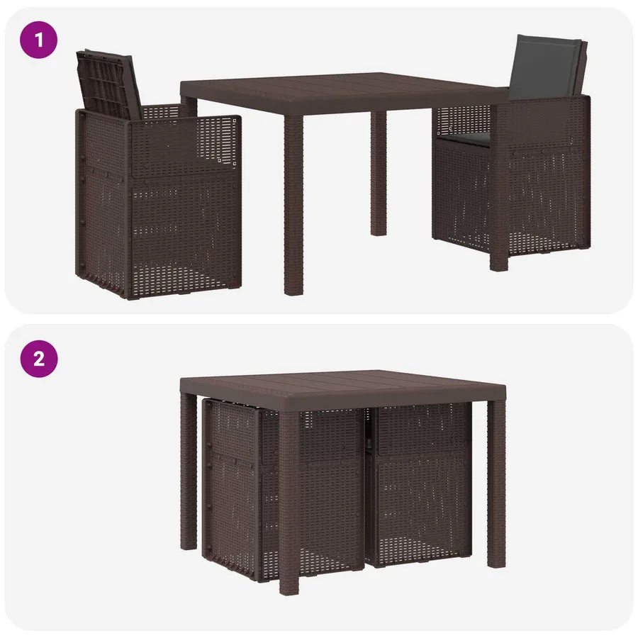 Ensemble de salle à manger pour jardin avec coussin 3 pcs PP - 8