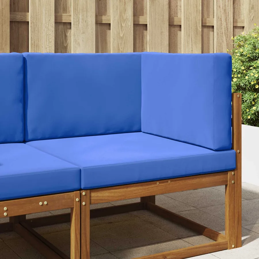 Coussin de canapé d'extérieur 3 pcs Bleu royal Polyester