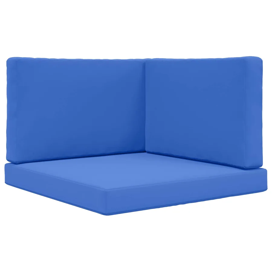 Coussin de canapé d'extérieur 3 pcs Bleu royal Polyester - 2