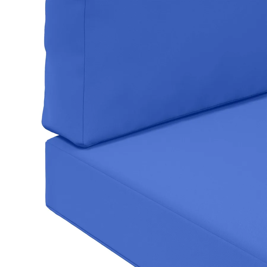 Coussin de canapé d'extérieur 3 pcs Bleu royal Polyester - 9