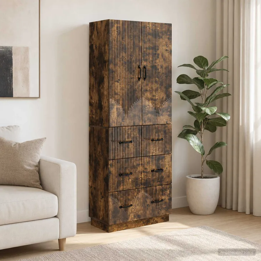 Ensemble de Meubles 2 pcs Chêne fumé 66 x 34,5 x 87 cm