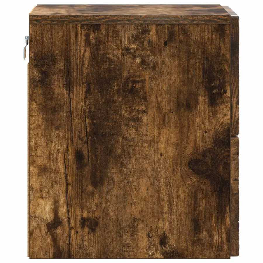 Cabinet de chevet mural Chêne fumé 34,5 x 33 x 40 cm - 5