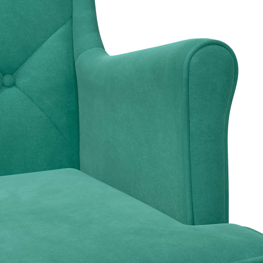 Fauteuil Turquoise Velours - 7