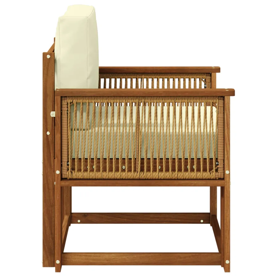 Sofa de milieu extérieur Bois d'Acacia Massif Naturel - 4