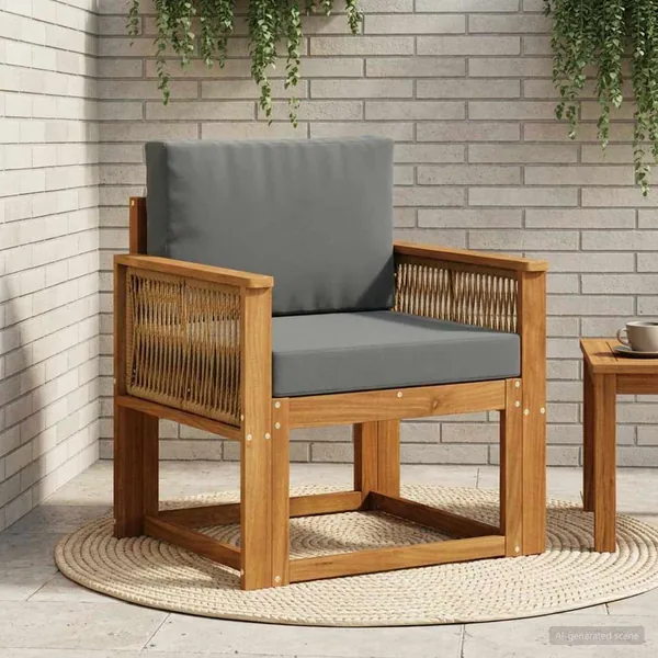 Sofa de milieu extérieur Bois d'Acacia Massif Naturel
