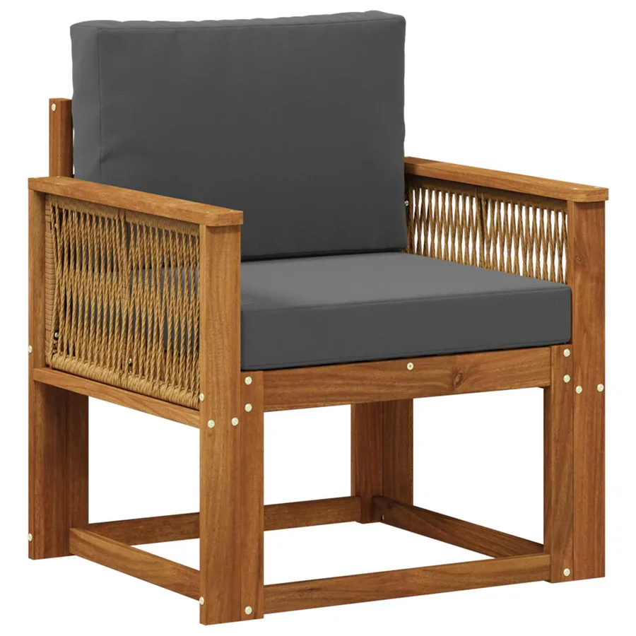Sofa de milieu extérieur Bois d'Acacia Massif Naturel - 2