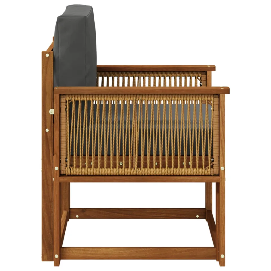 Sofa de milieu extérieur Bois d'Acacia Massif Naturel - 4