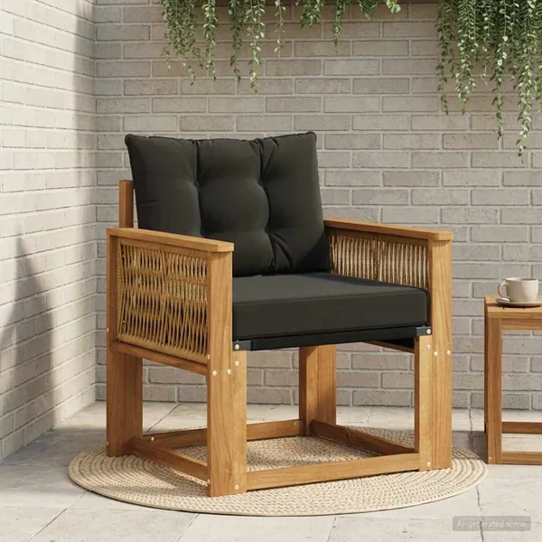 Sofa de milieu extérieur Bois d'Acacia Massif Naturel