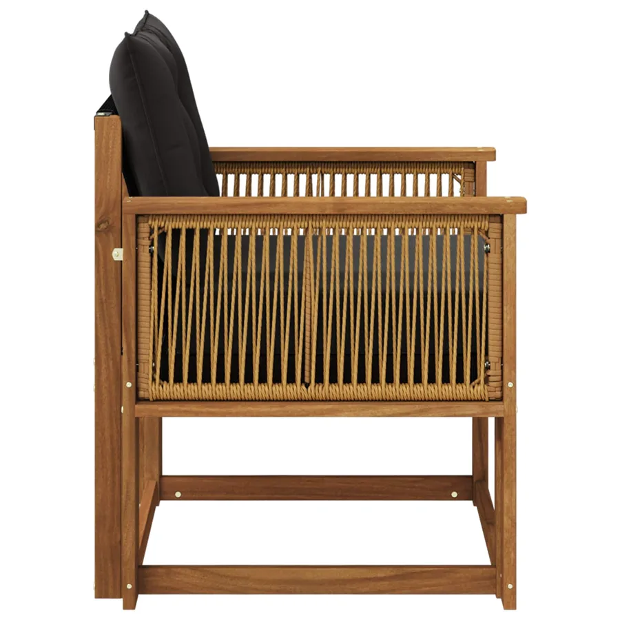 Sofa de milieu extérieur Bois d'Acacia Massif Naturel - 6