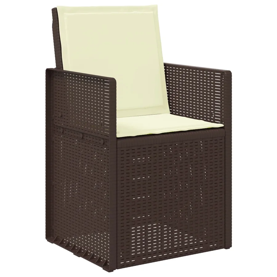 Ensemble de salle à manger pour jardin 5 pcs Marron et crème PP - 6