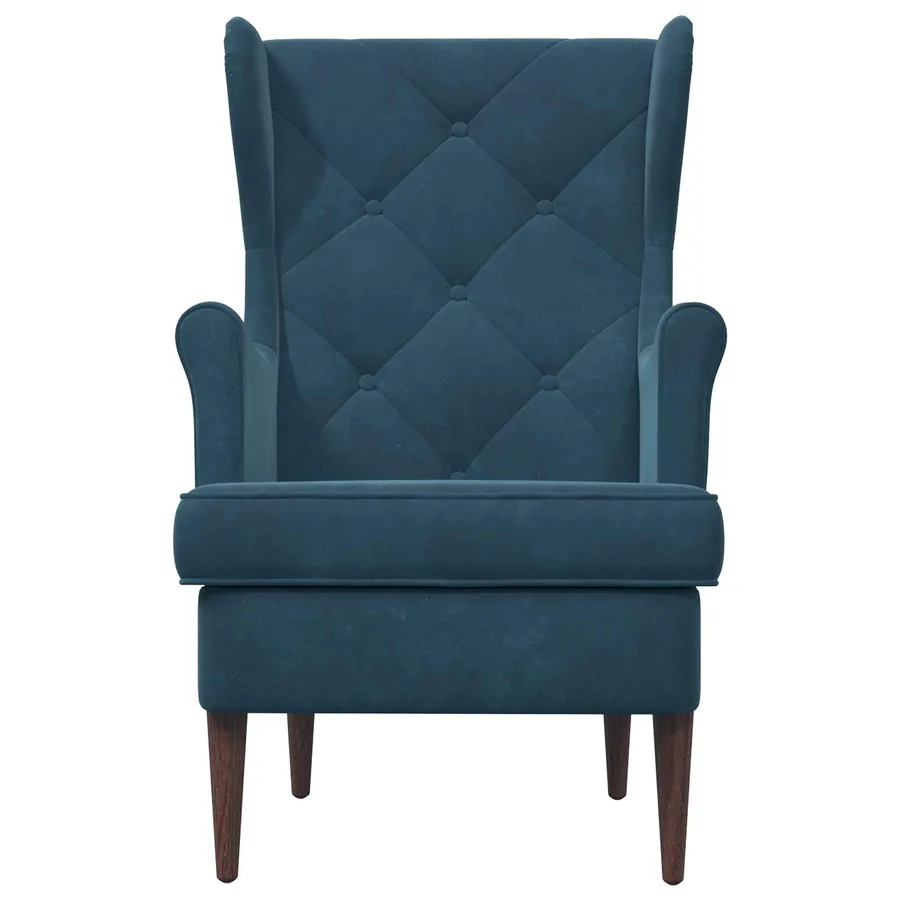 Fauteuil Bleu Velours - 4