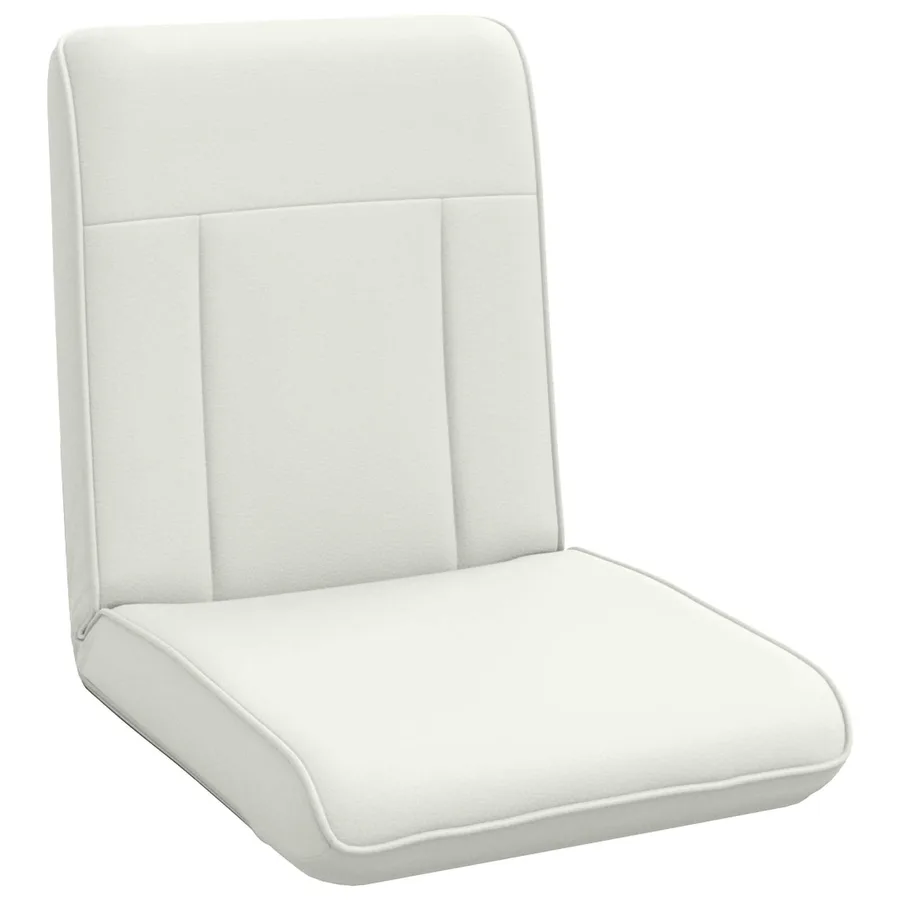 Fauteuil de sol ajustable Blanc Simili cuir - 2