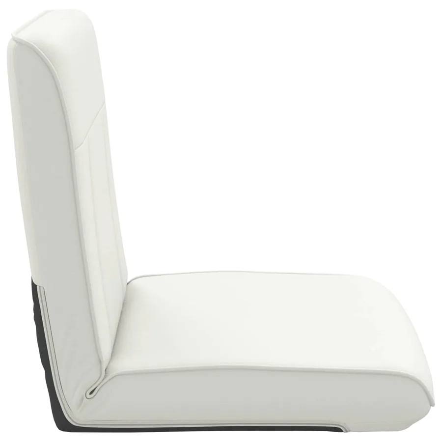 Fauteuil de sol ajustable Blanc Simili cuir - 5