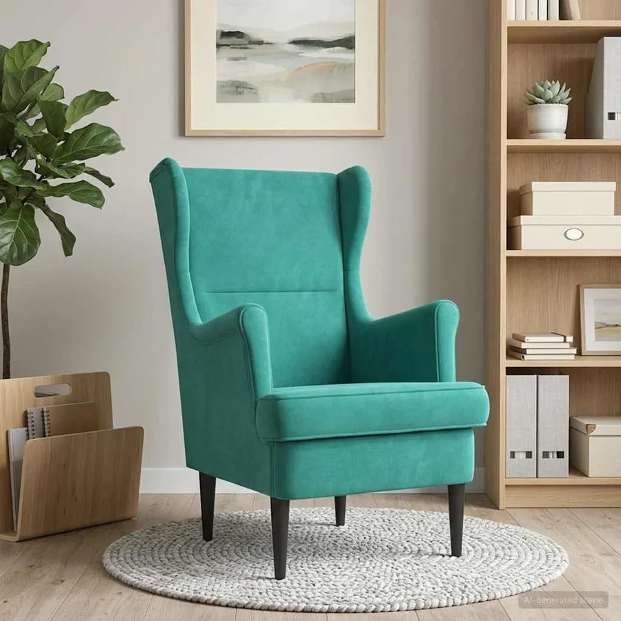 Fauteuil Turquoise Velours - 3