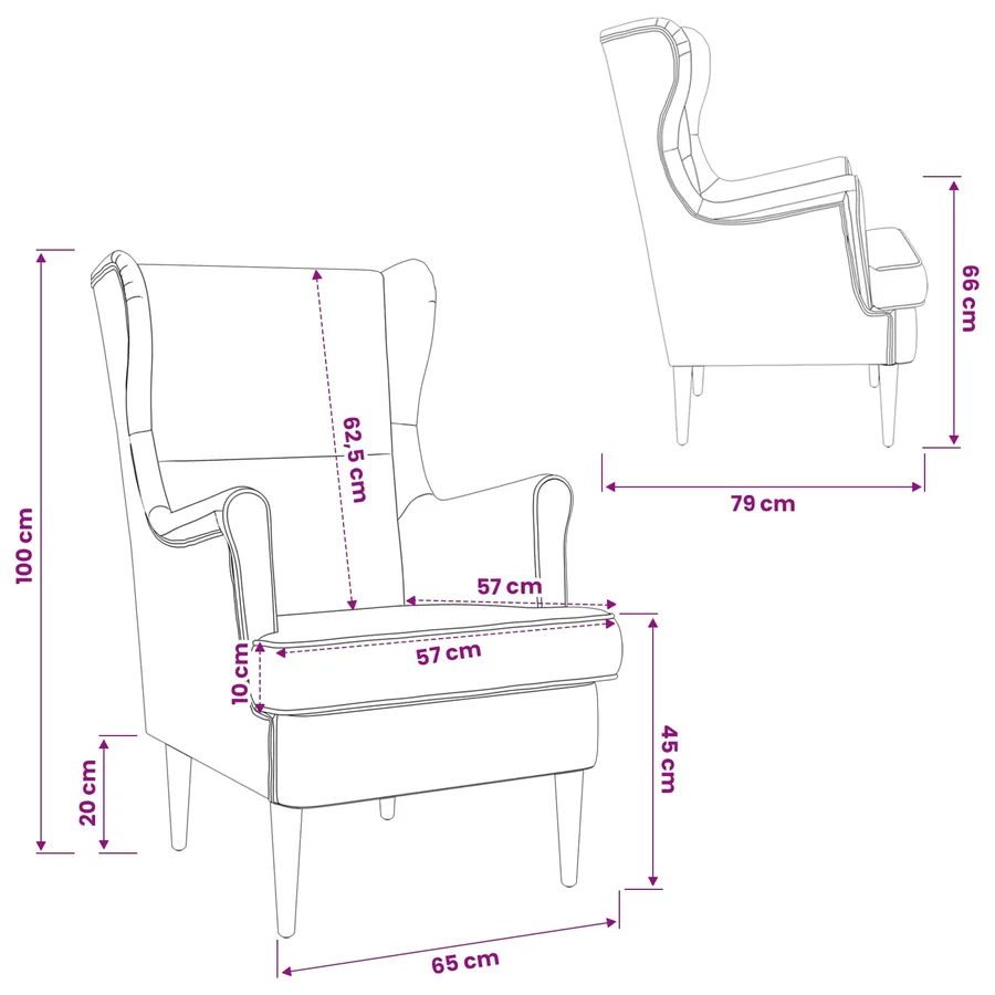 Fauteuil Turquoise Velours - 8