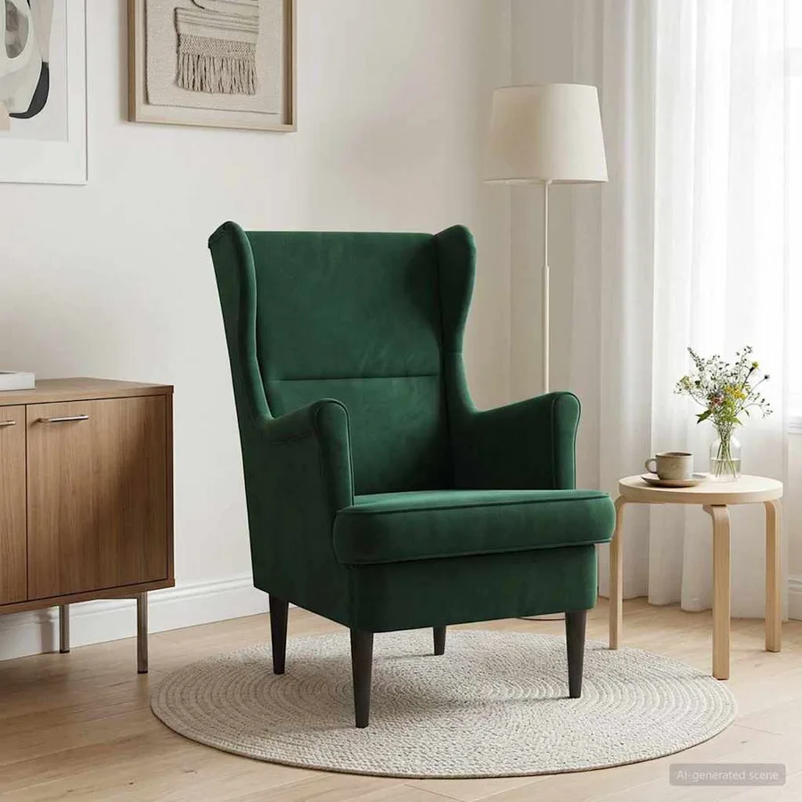 Fauteuil Vert foncé Velours - 3