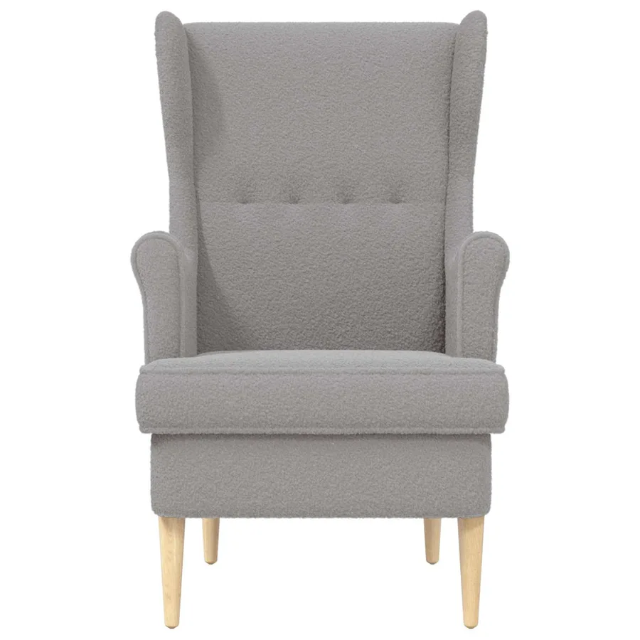 Fauteuil Gris clair Bouclé - 4
