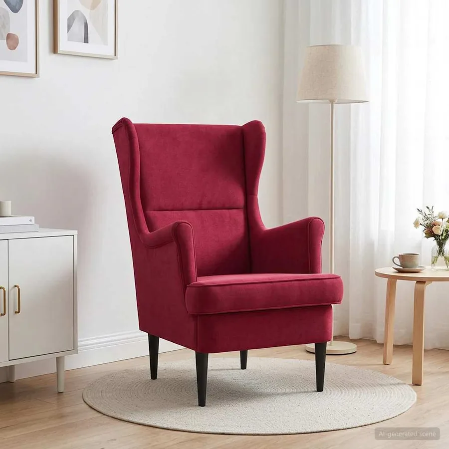 Fauteuil Bordeaux Velours - 3
