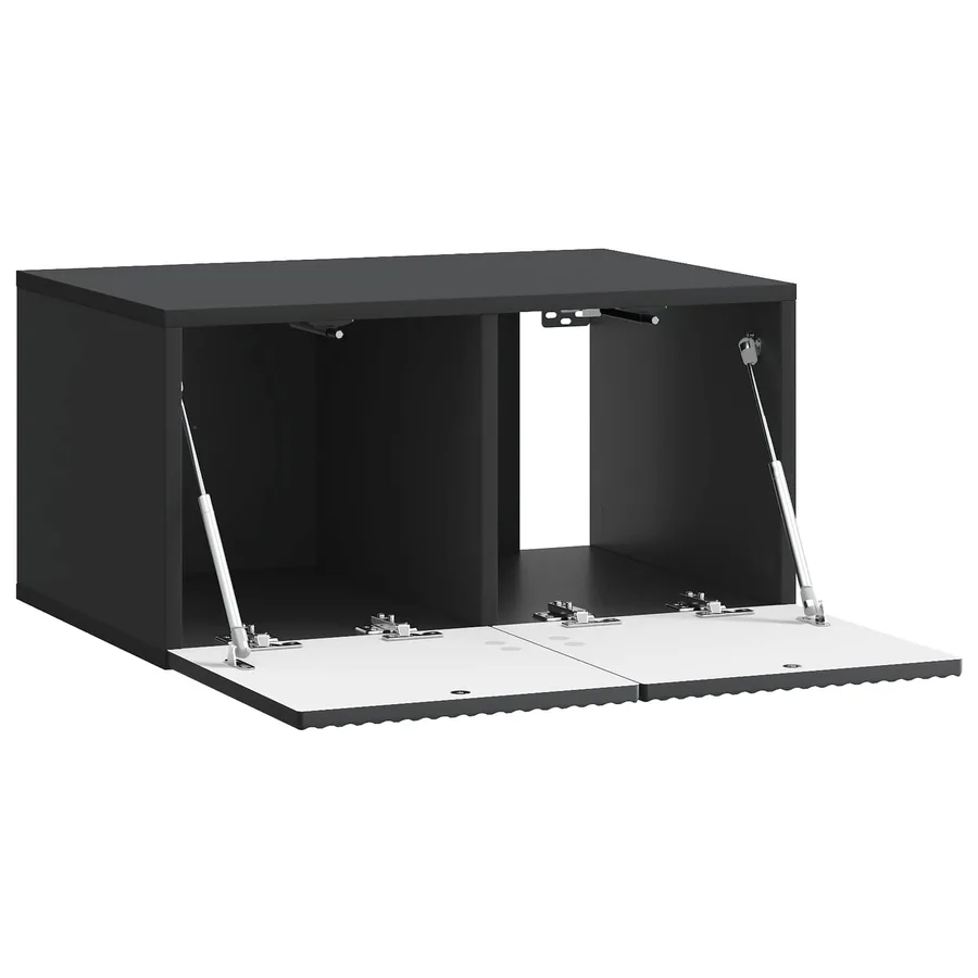 Meuble TV mural Noir 59,5 x 41 x 30 cm Bois d'ingénierie - 5