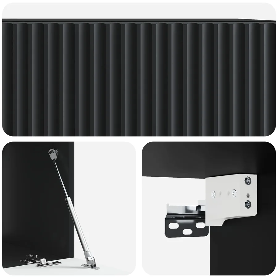 Meuble TV mural Noir 59,5 x 41 x 30 cm Bois d'ingénierie - 9