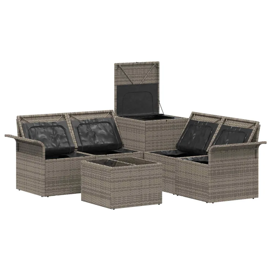Ensemble de Canapés 6 pcs 4-Nombre de places Gris et Gris foncé - 7